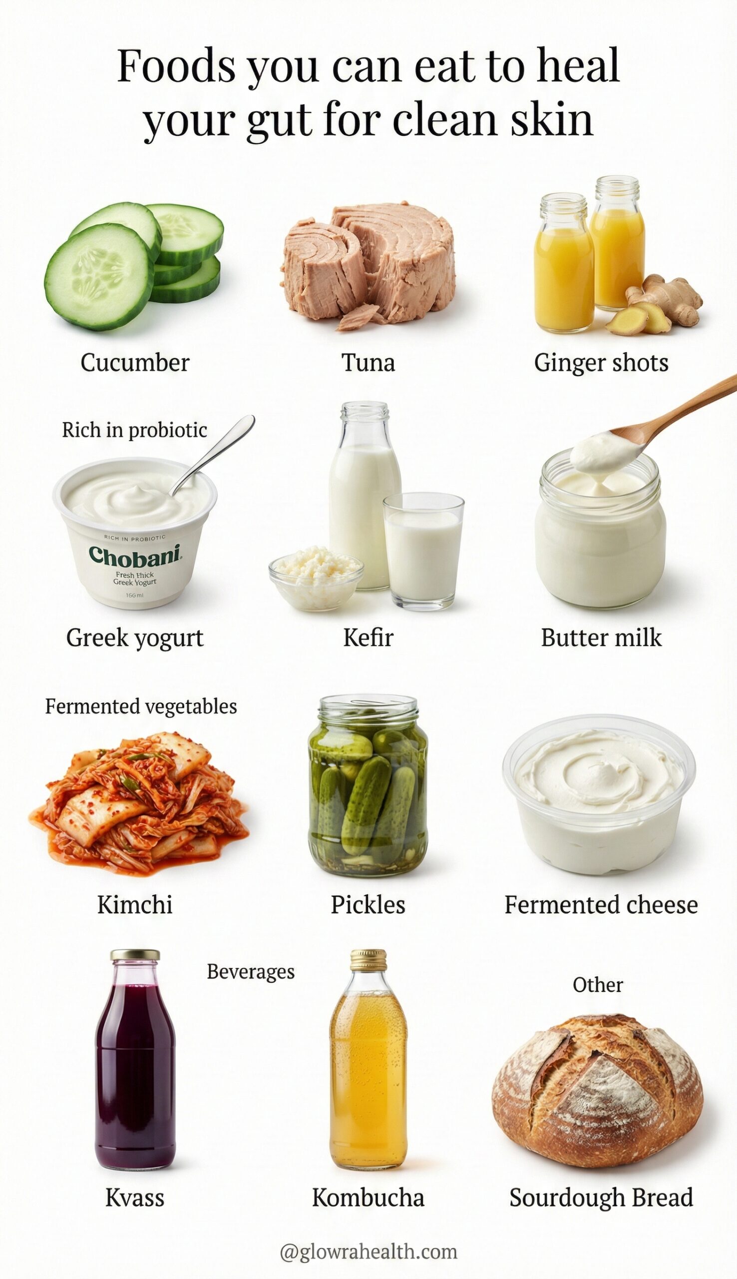11 Gut Healing Foods for Clearer Skin