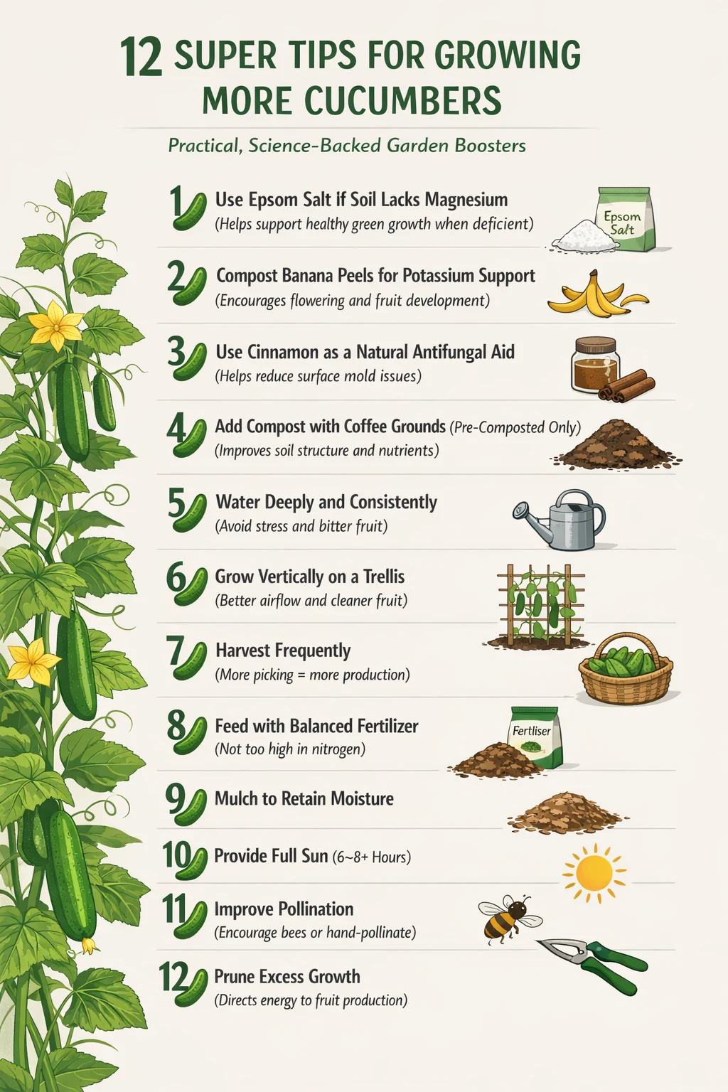 12 Super Tips for Growing More Cucumbers