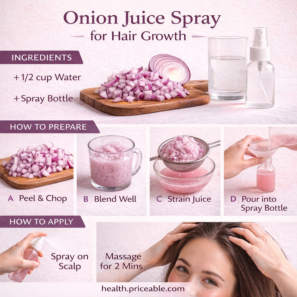 onion juice spray for hair growth