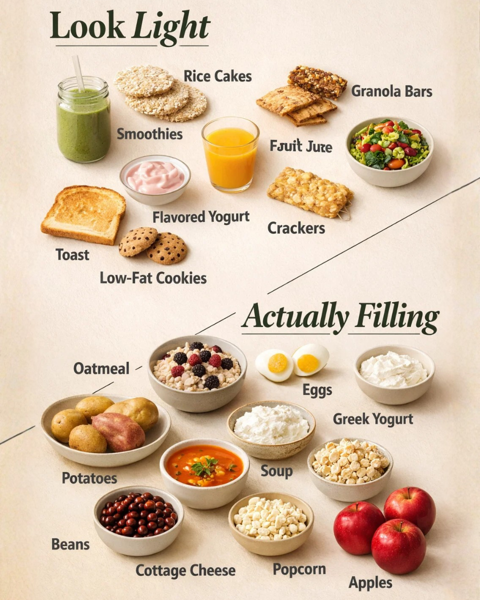 light foods leave you hungry comparison