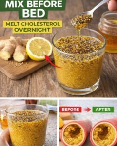 chia seed lemon drink recipe at night in glass with lemon slices
