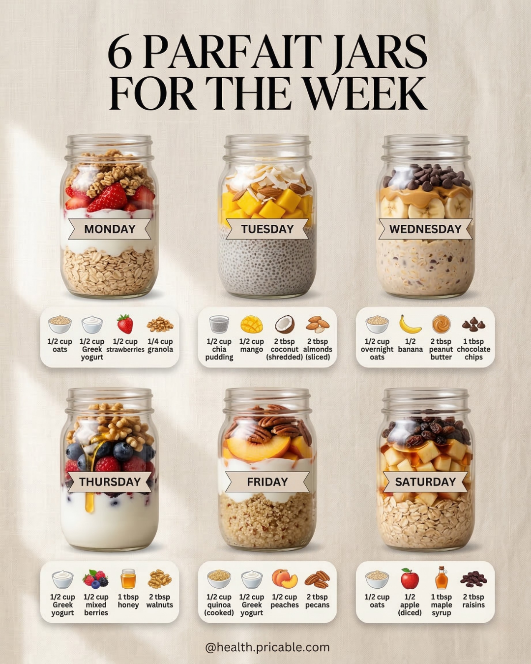 6 Healthy Parfait Jars