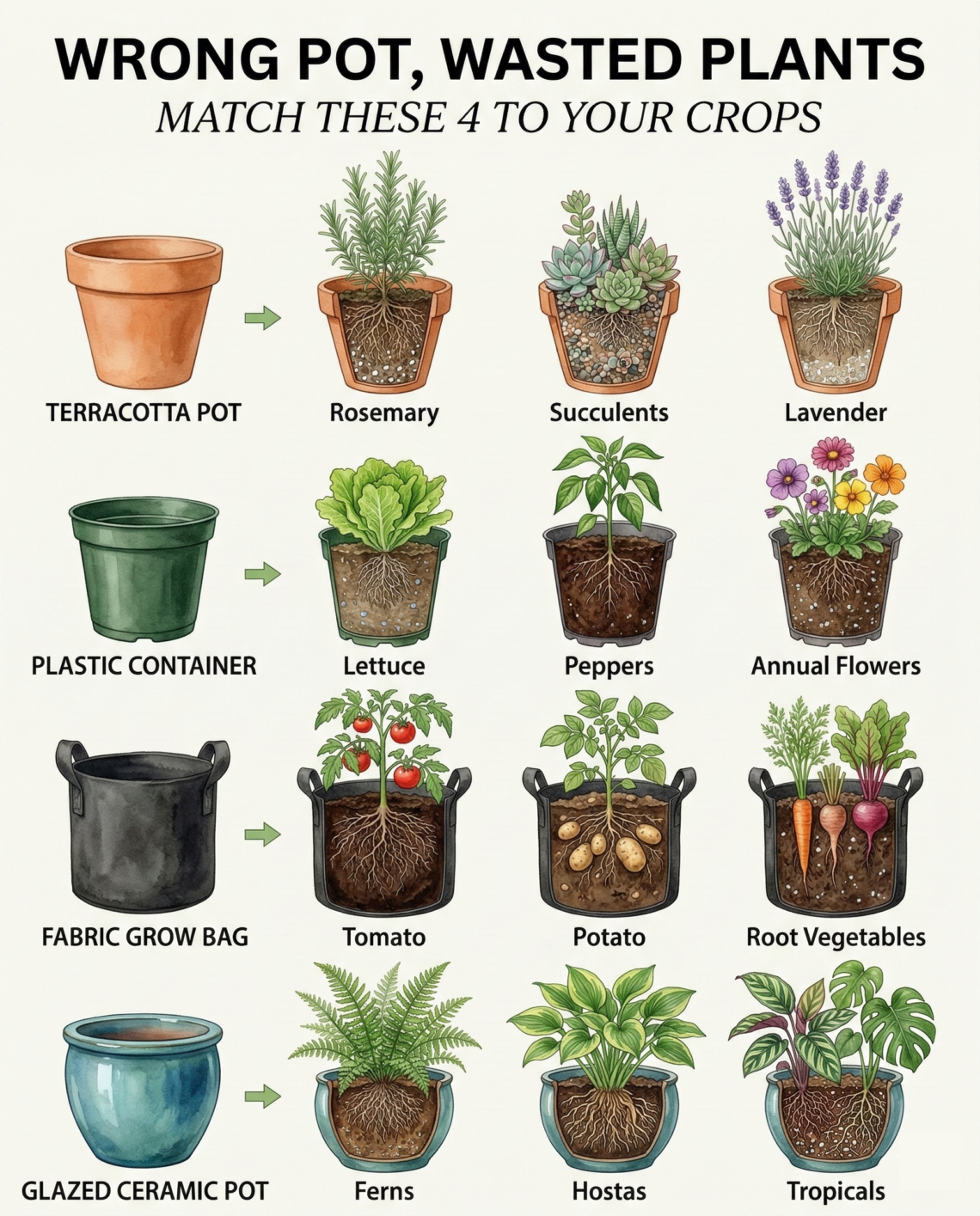 4 Container Types to the Crops