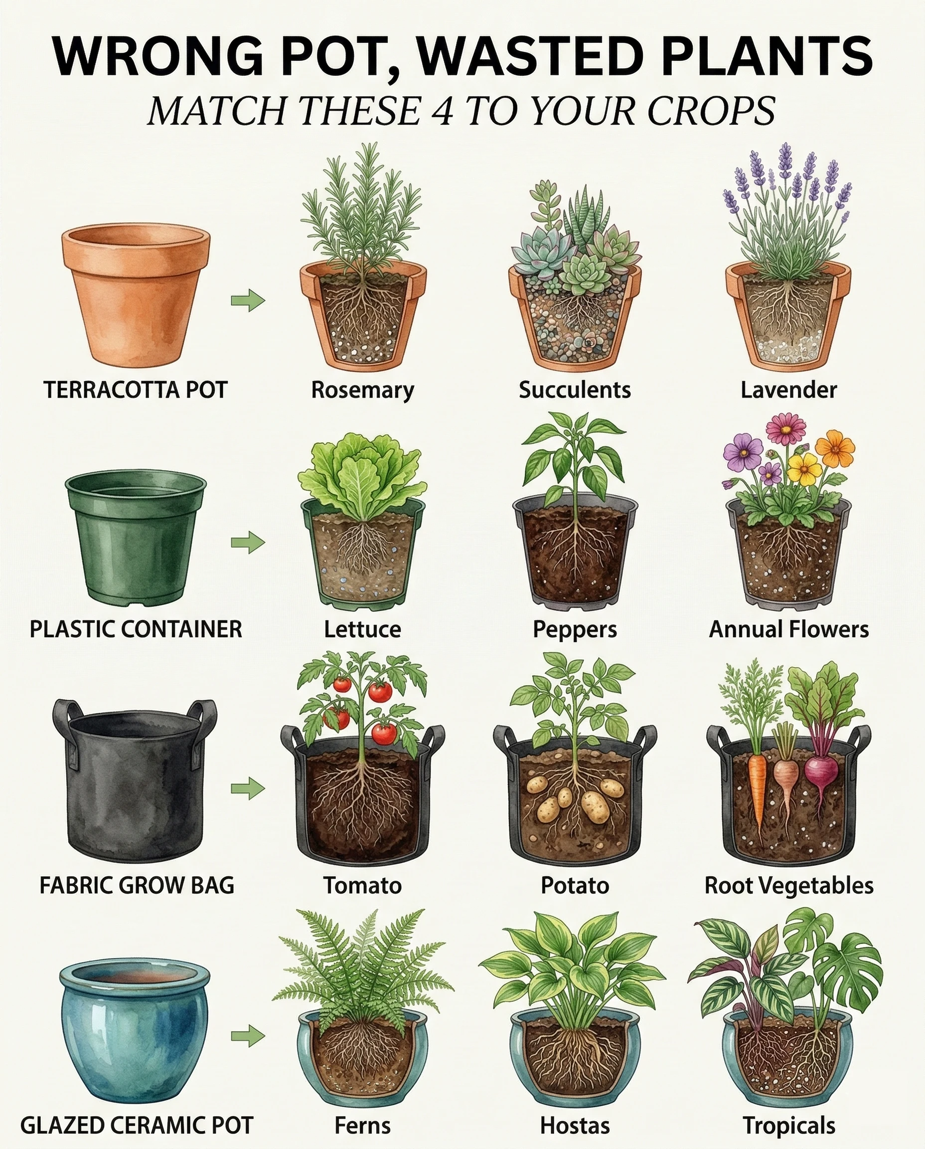 4 Container Types to the Crops 