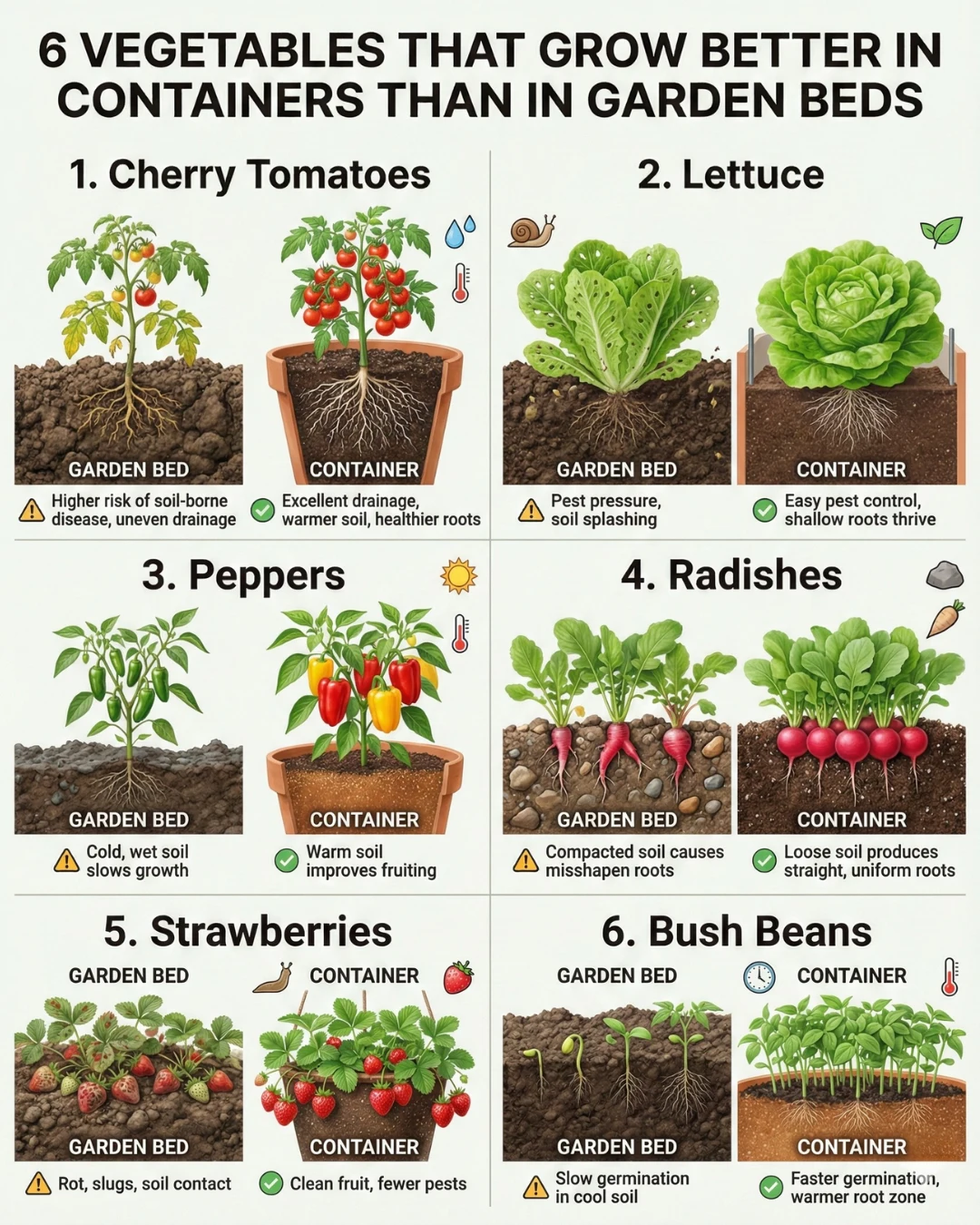 6 Vegetables That Grow Better in Pots Than in Garden Beds