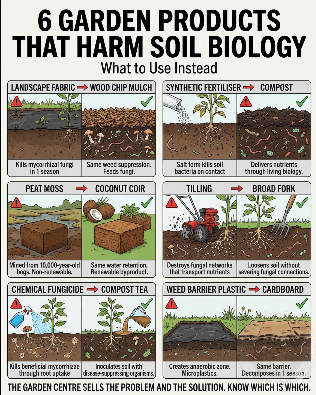6 Garden Products That Harm Soil Biology And What to Use Instead for a Healthier, More Productive Garden