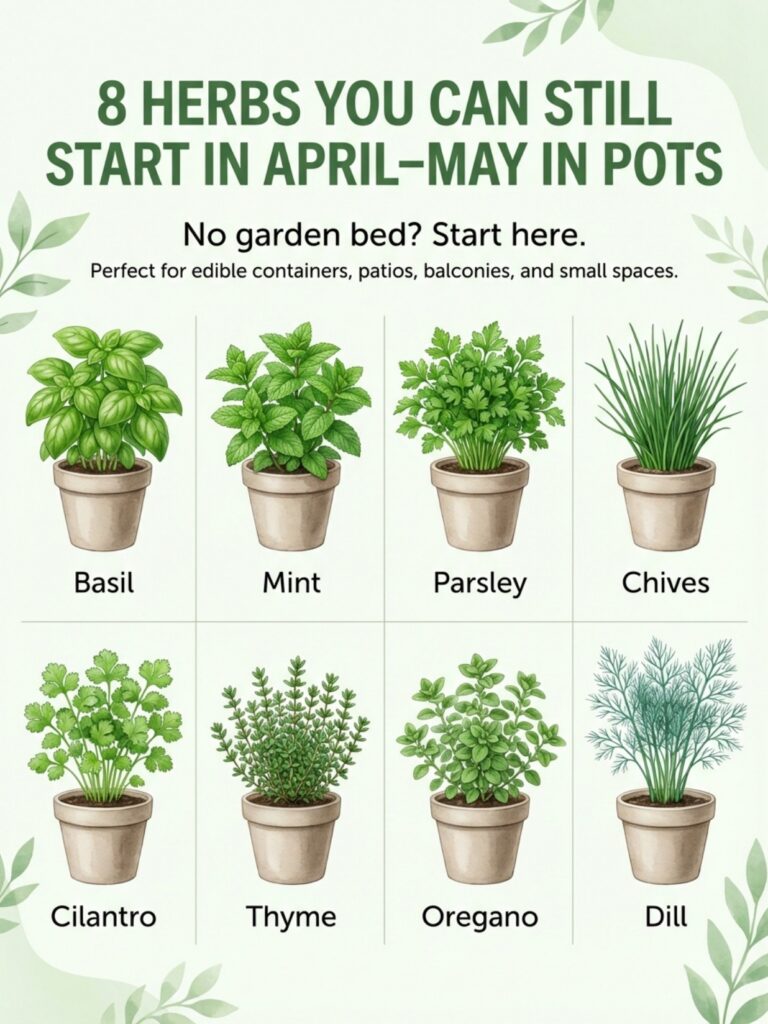 8 Herbs You Can Still Start in April–May in Pots