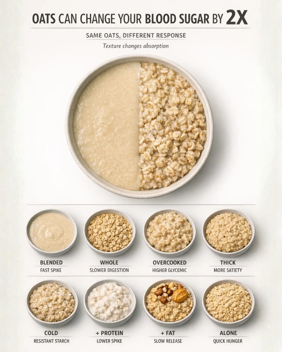 oats blood sugar comparison blended whole overnight oats