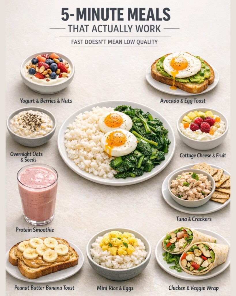 5-minute healthy meals examples quick balanced recipes