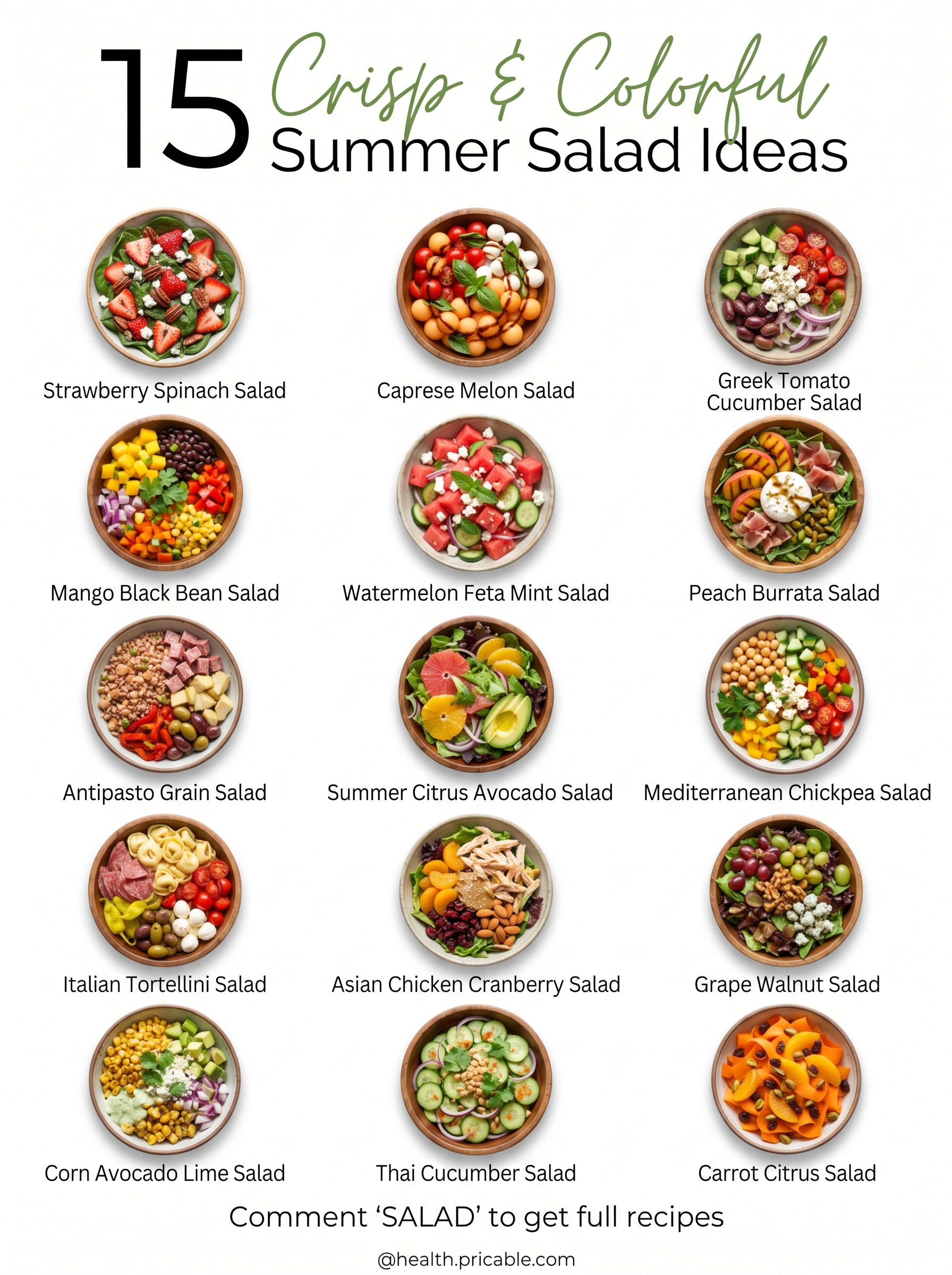 15 Crisp & Colorful Summer Salads: Fresh Recipes for Hydration, Digestion & Light Meals