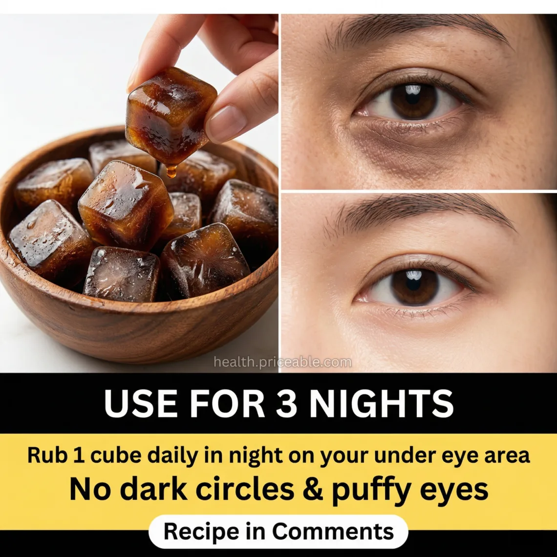 coffee ice cubes for dark circles