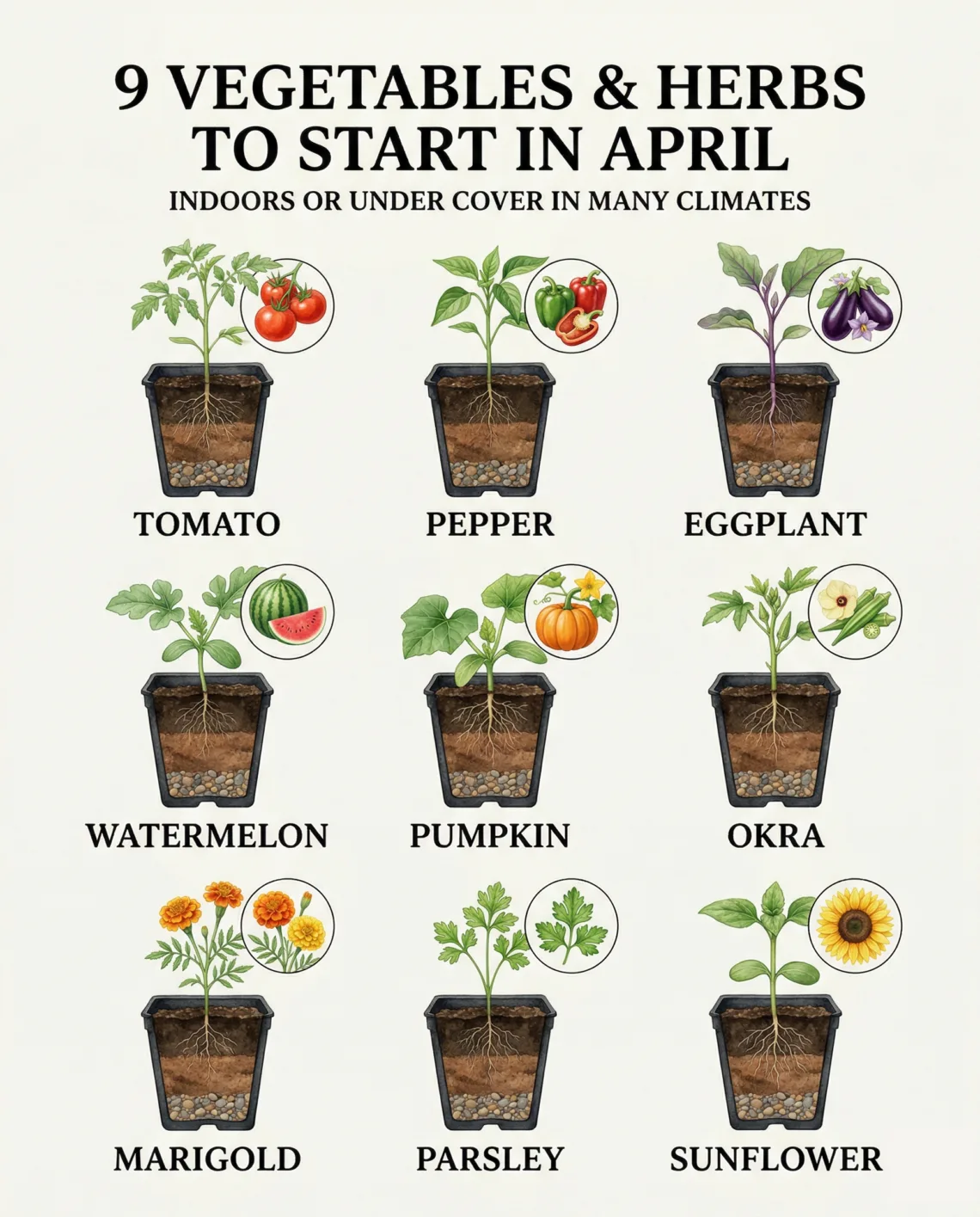 Vegetables and Herbs to Start in April