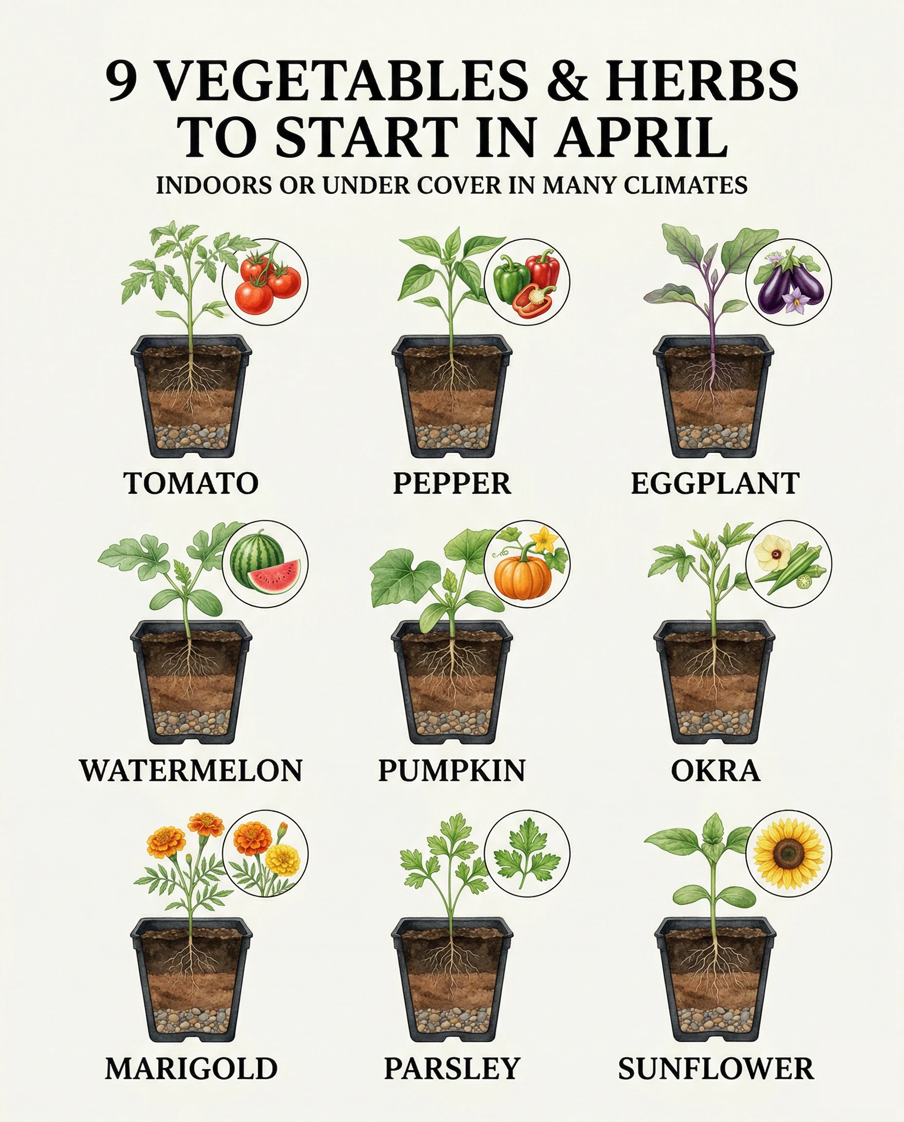 Vegetables and Herbs to Start in April