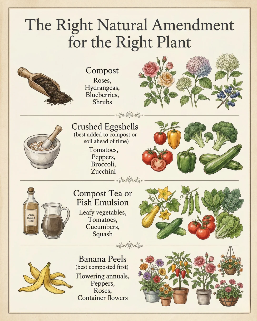 The Right Natural Amendment for the Right Plant