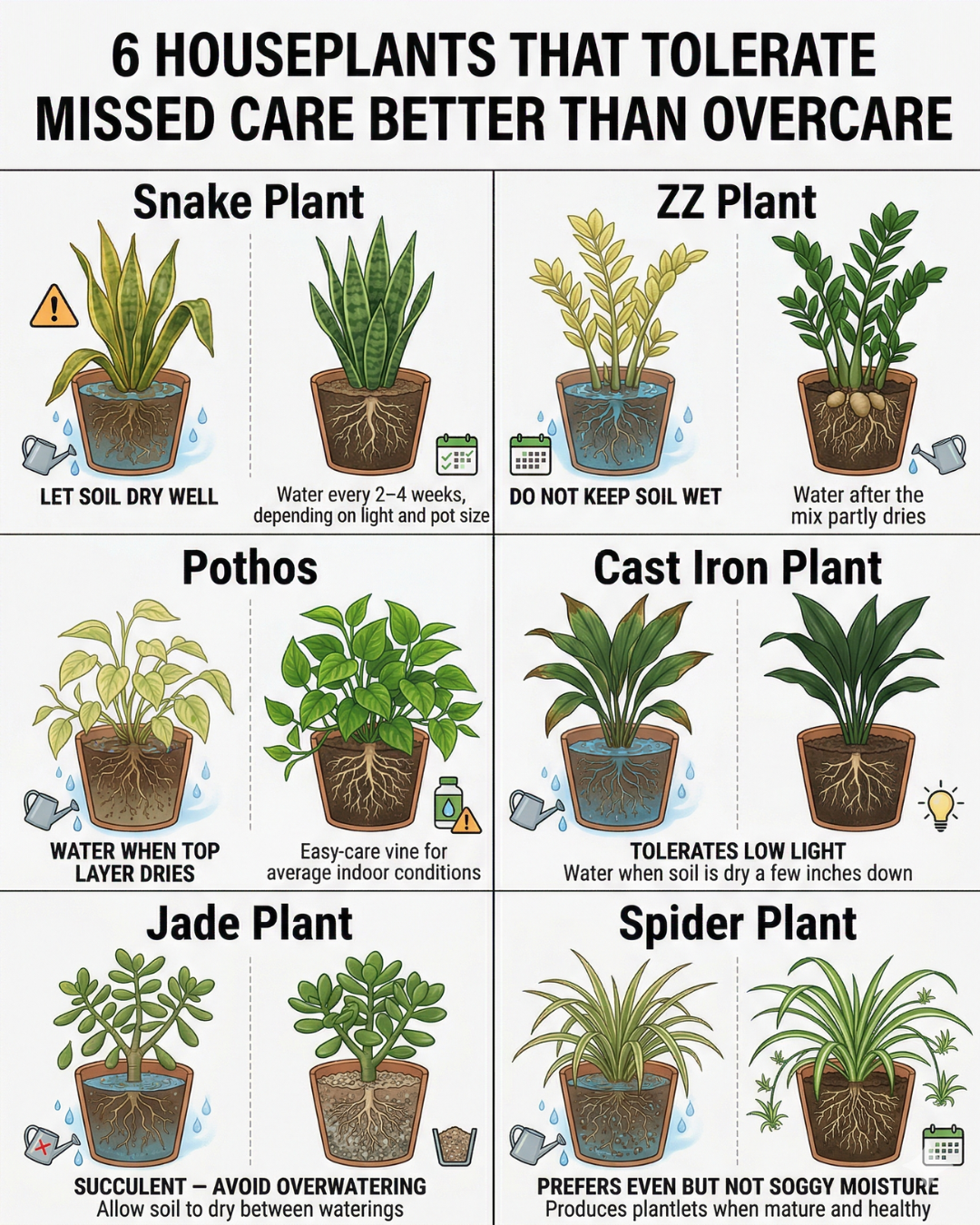 Houseplants That Tolerate Missed Care Better Than Overcare