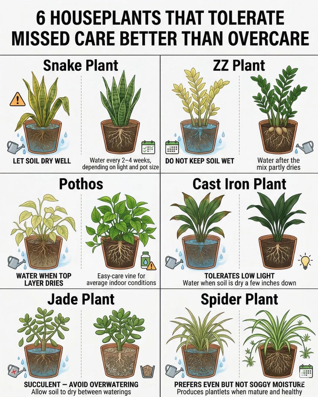 Houseplants That Tolerate Missed Care Better Than Overcare