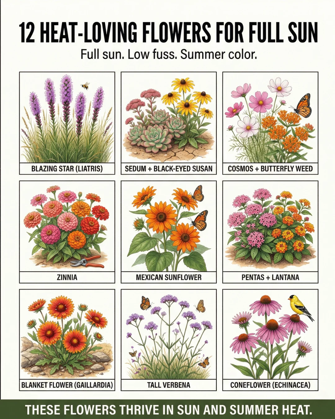 12 Heat Loving Flowers for Full Sun