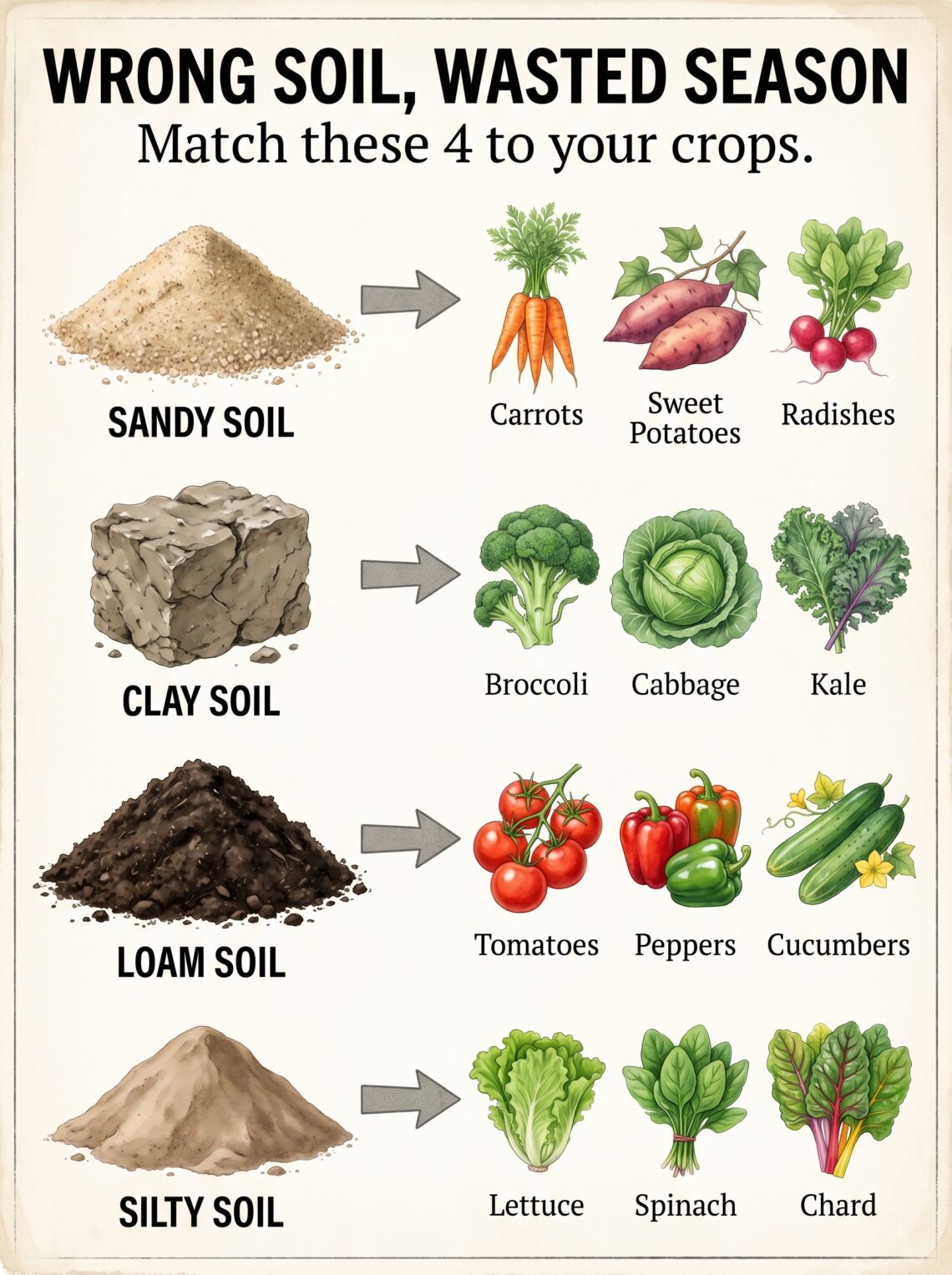 Wrong Soil, Wasted Season? Match Sandy, Clay, Loam, and Silty Soil to the Right Crops for Better Harvests