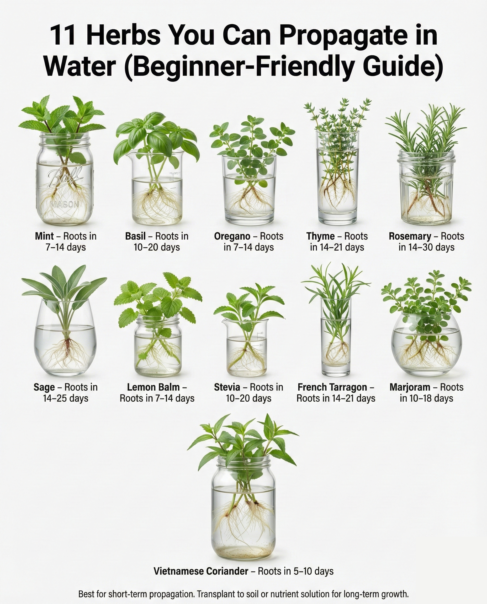 11 Herbs You Can Propagate in Water