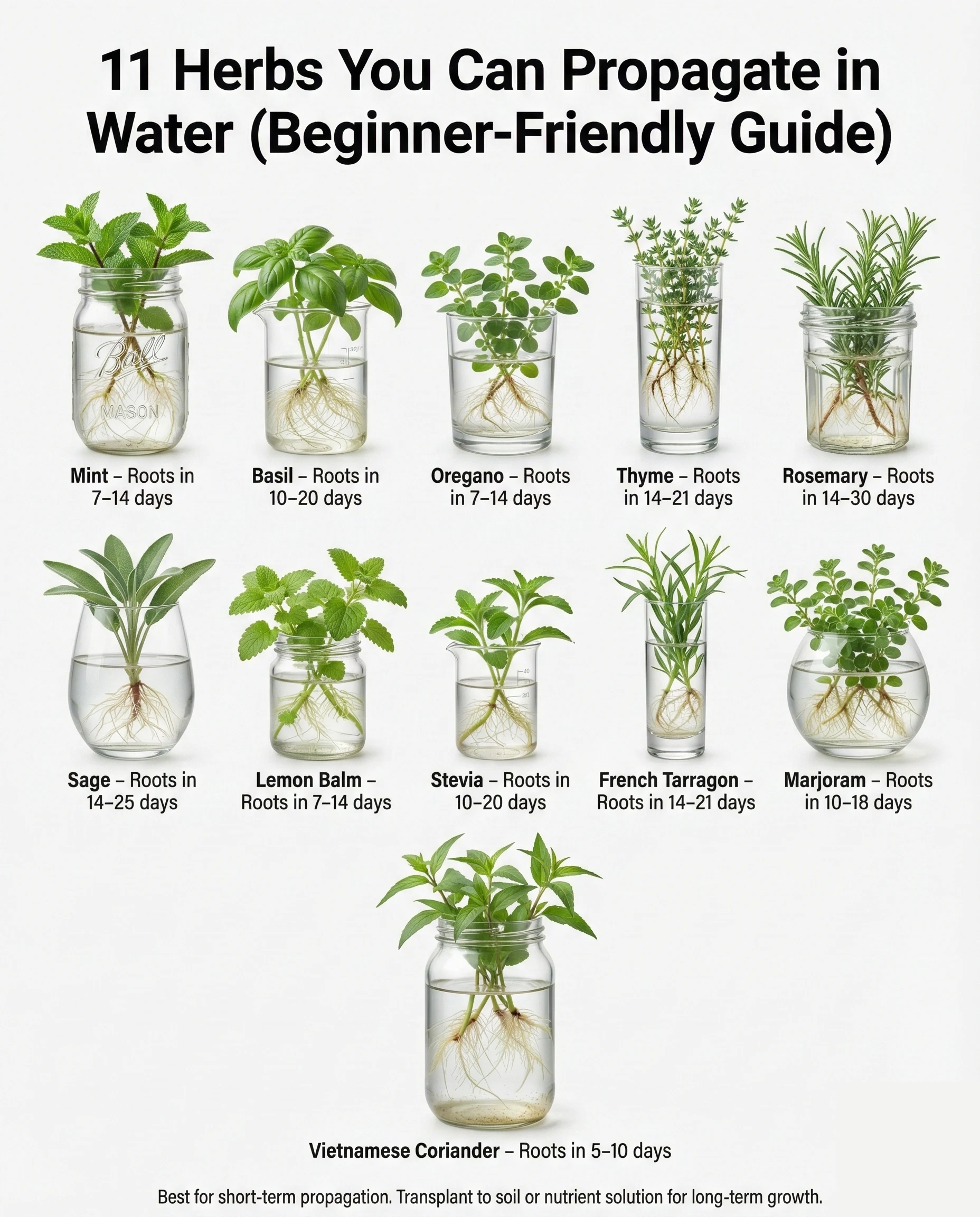 11 Herbs You Can Propagate in Water