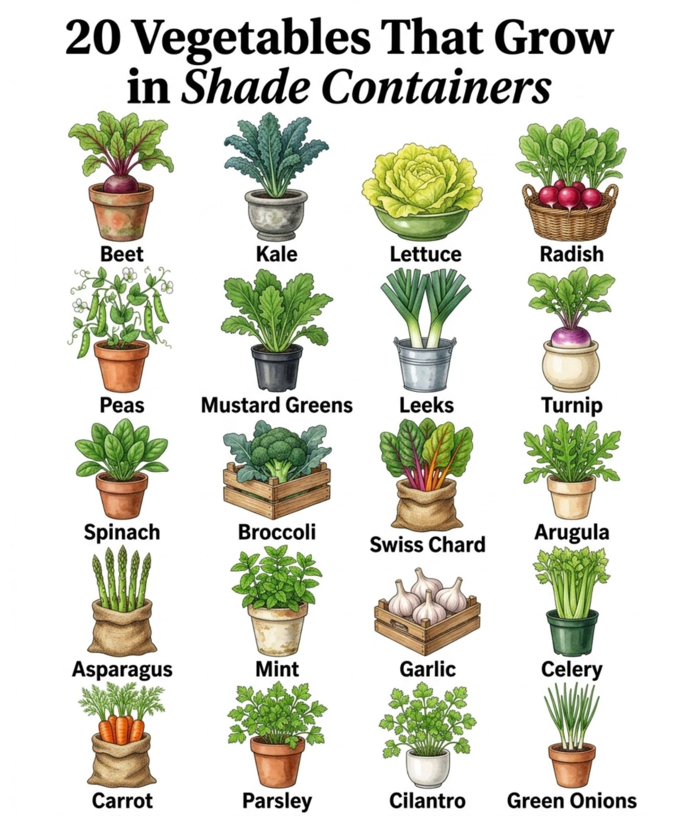 Vegetables That Grow in Shade Containers