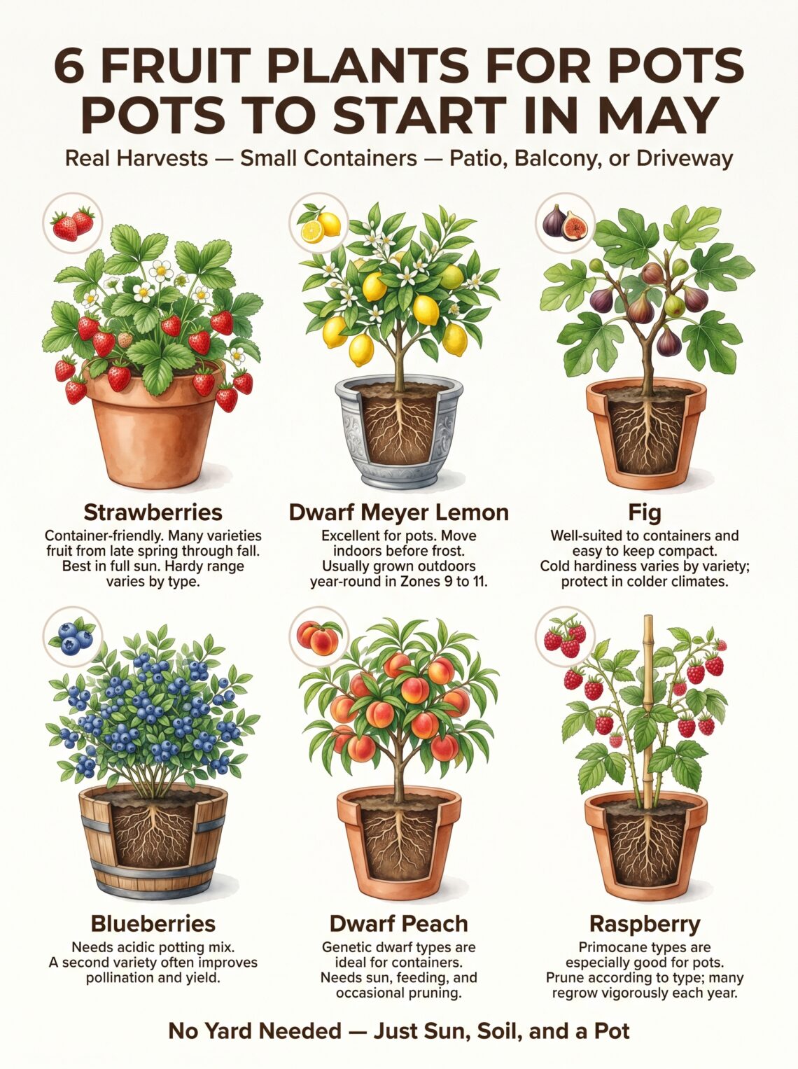 6 Best Fruit Plants for Pots to Start in May