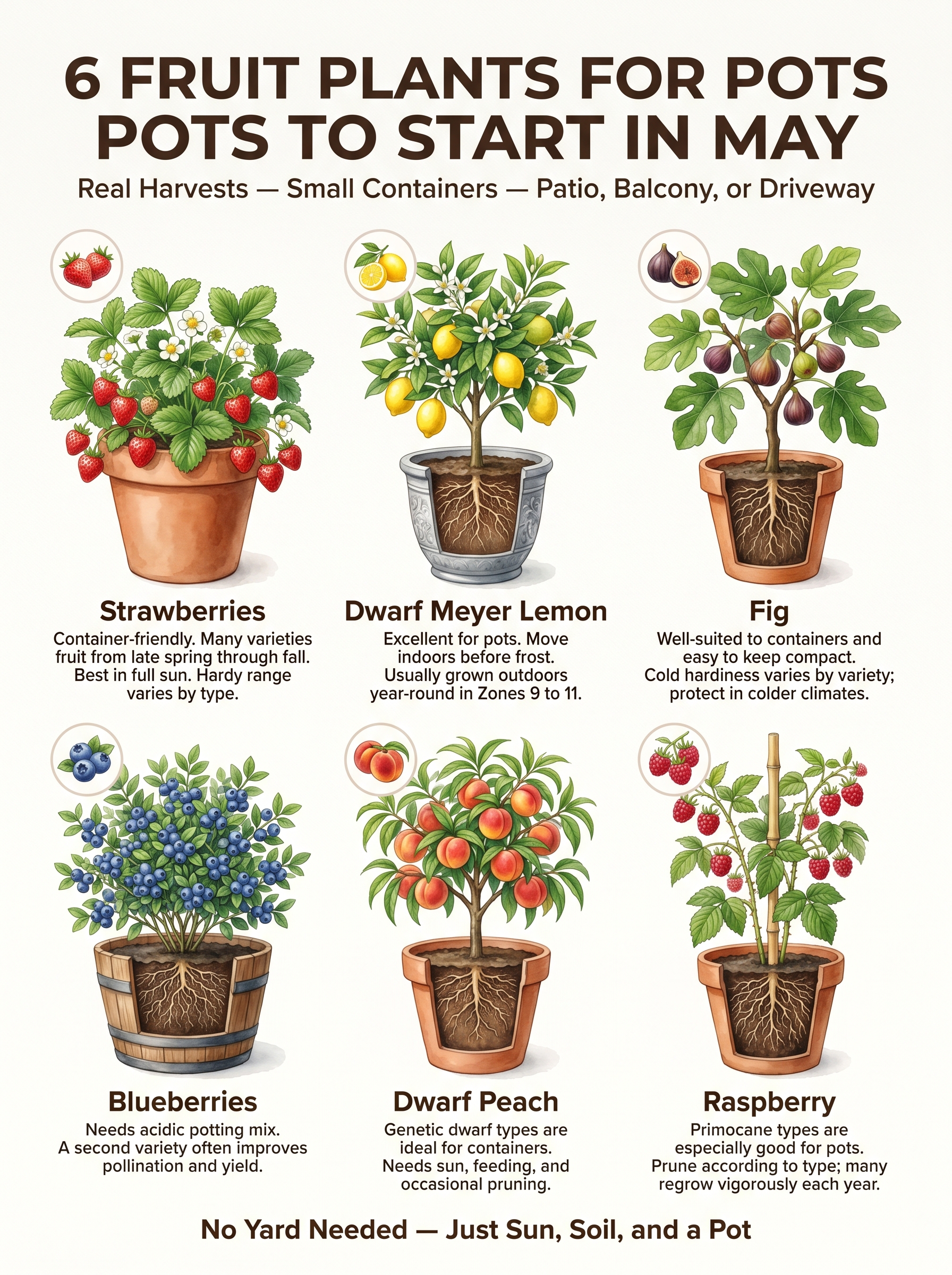 6 Best Fruit Plants for Pots to Start in May