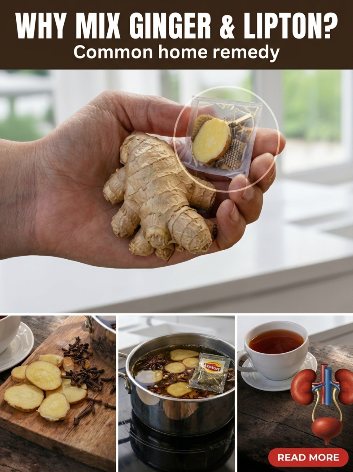 Ginger and Lipton Tea Remedy
