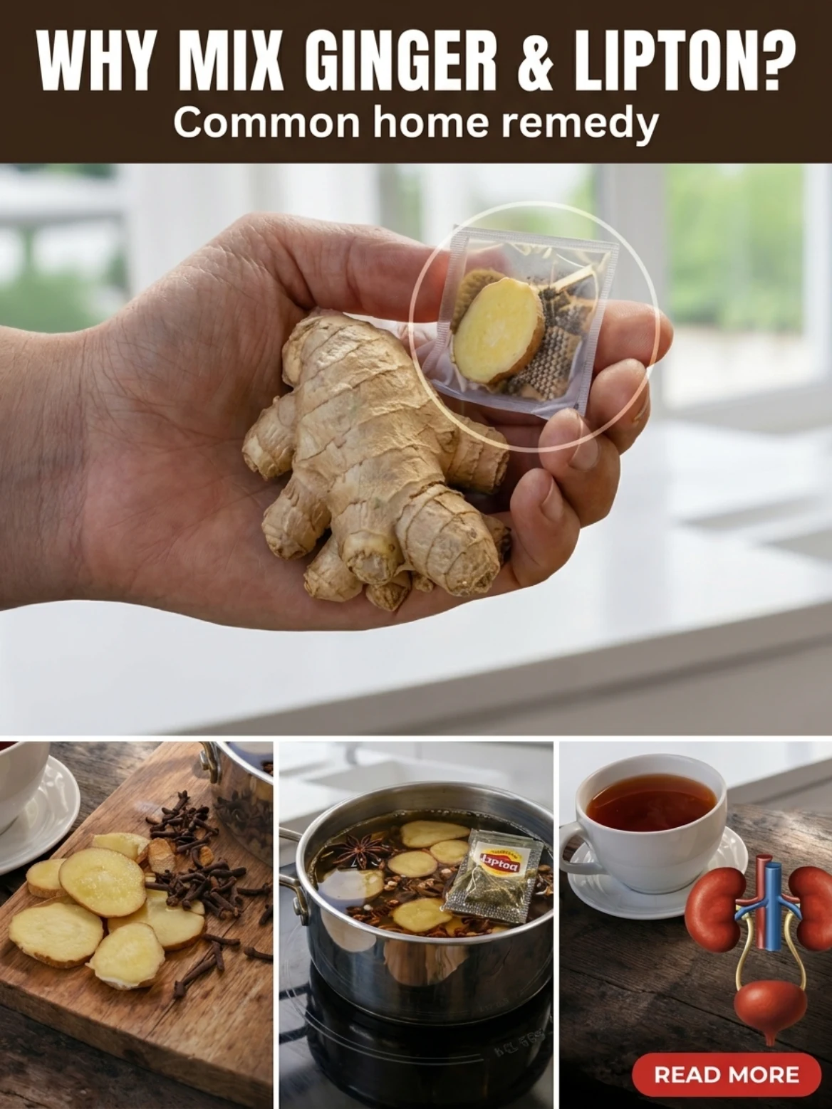 Ginger and Lipton Tea Remedy