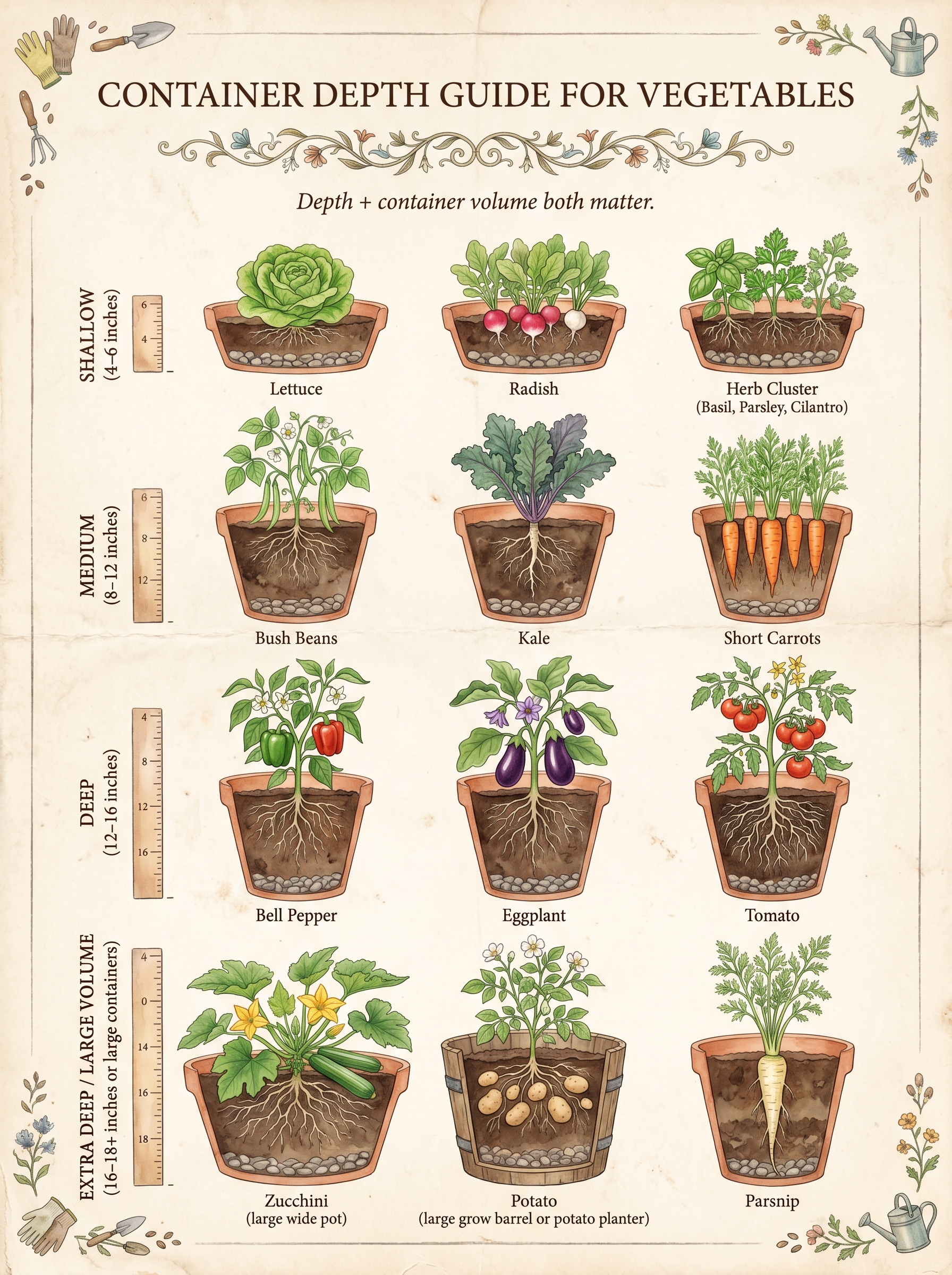 Container Depth Guide for Vegetables: How Deep Your Pots Really Need to Be for Healthy Roots and Better Harvests