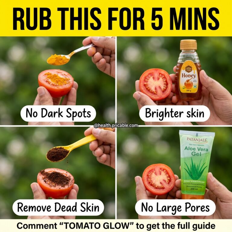 A vibrant display of halved tomatoes surrounded by natural beauty ingredients like turmeric powder honey coffee grounds 