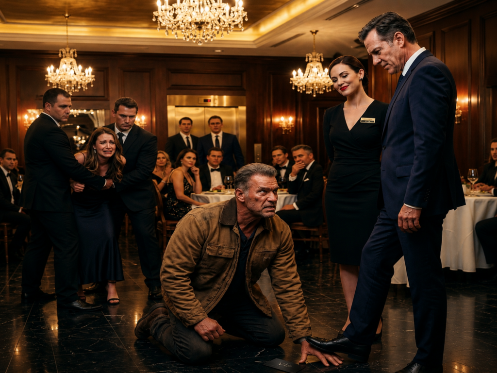The Black Card On The Marble Floor