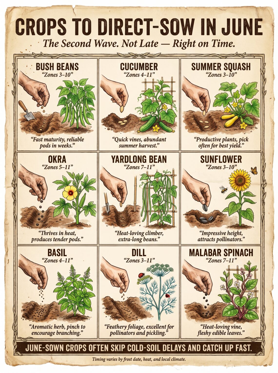 Crops to Direct-Sow in June: 9 Fast, Productive Plants That Thrive When Summer Soil Is Warm
