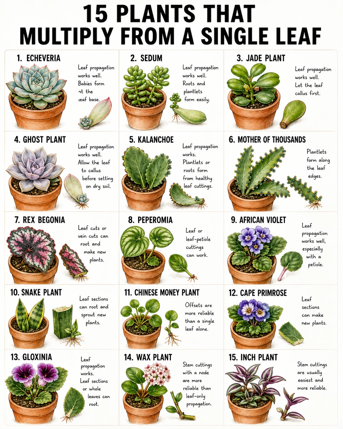 15 Houseplants You Can Multiply from a Single Leaf: A Beginner-Friendly Guide to Easy Leaf Propagation