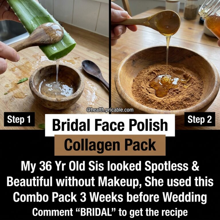 Split screen showing hands preparing aloe vera gel and mixing honey with a brown powder in wooden bowls on a rustic surf