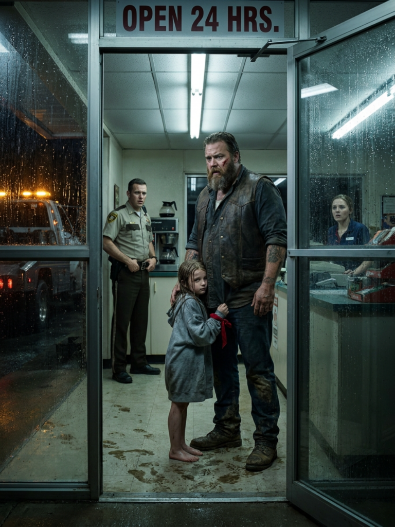 The Barefoot Little Girl Ran Past A Police Officer At 2 A.M. And Wrapped Her Arms Around The Most Terrifying Man In The Gas Station