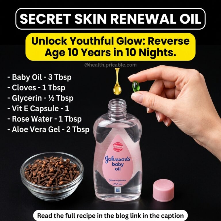 A hand gently squeezes a green Vitamin E capsule releasing a golden drop into a bottle of Johnson s Baby Oil with dried 