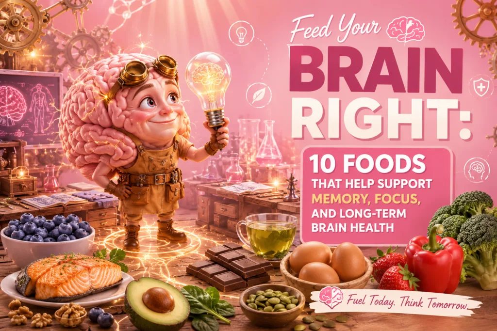 A whimsical cartoon-like character with an oversized stylized brain for a head wearing steampunk-inspired goggles and an