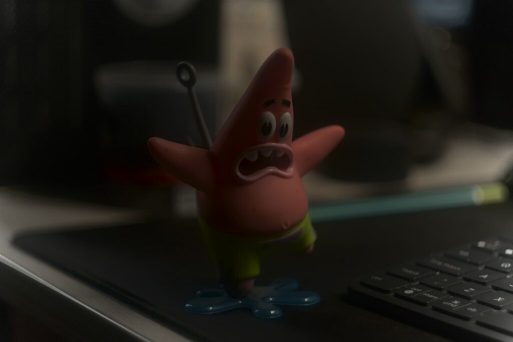 SpongeBob and Patrick looking confused or thinking hard with math symbols and question marks floating around them in a f