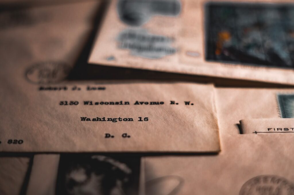 A vintage 1985 US postage stamp possibly showing a specific design from that era or a collection of stamps from the 1980