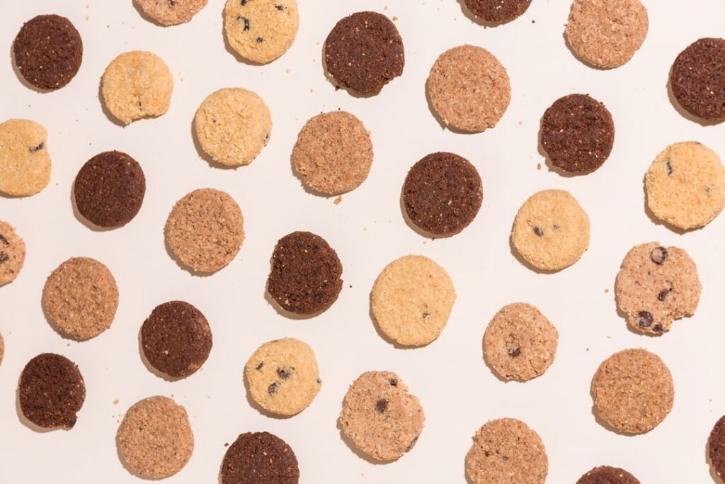 A visual representation of the cookie math puzzle showing a stack of chocolate chip cookies with some numbers or questio