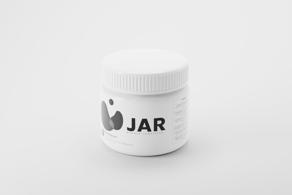 A close-up of a glass jar filled with a clear botanical-infused gel surrounded by fresh natural ingredients like aloe ve