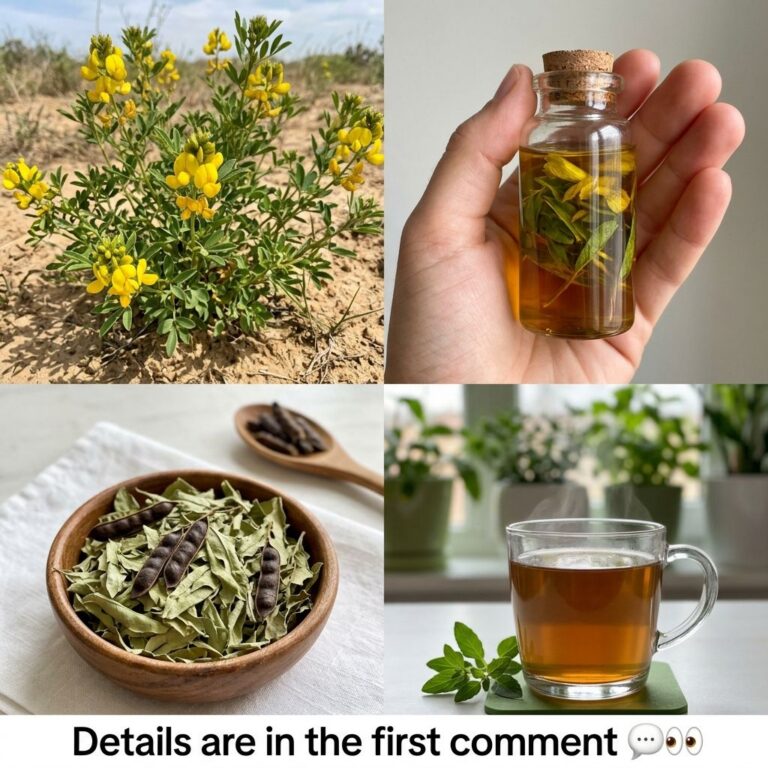 A four-panel collage showing a dandelion plant in a field a hand holding a small bottle of dandelion-infused oil a woode