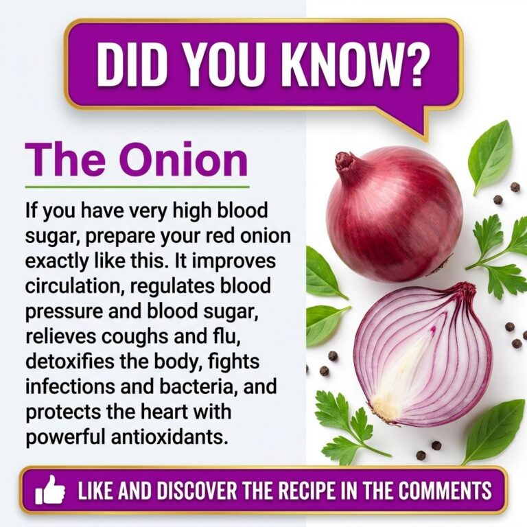 An infographic featuring red onions highlighting benefits for high blood sugar circulation blood pressure and more Shows