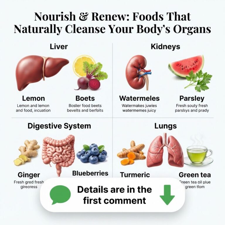 An infographic showing illustrations of liver kidneys digestive system and lungs each with two associated food items kno