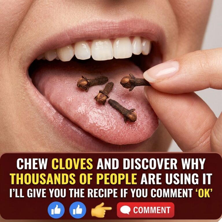 Close-up of a person s mouth with several dried cloves on the tongue and a hand placing another clove