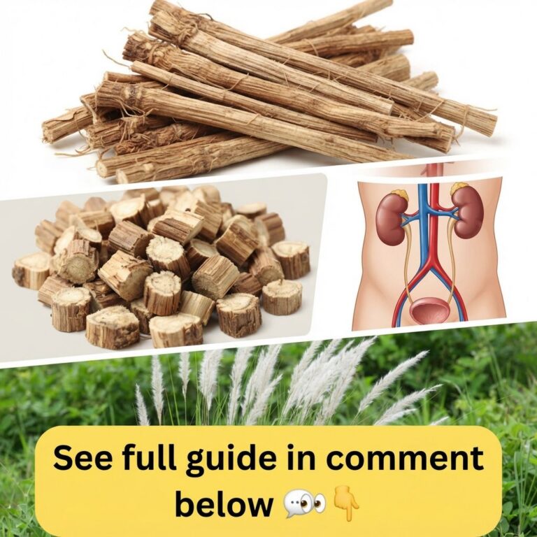 A multi-panel collage featuring dried Cỏ Tranh roots chopped Cỏ Tranh roots a medical illustration of the human urinary