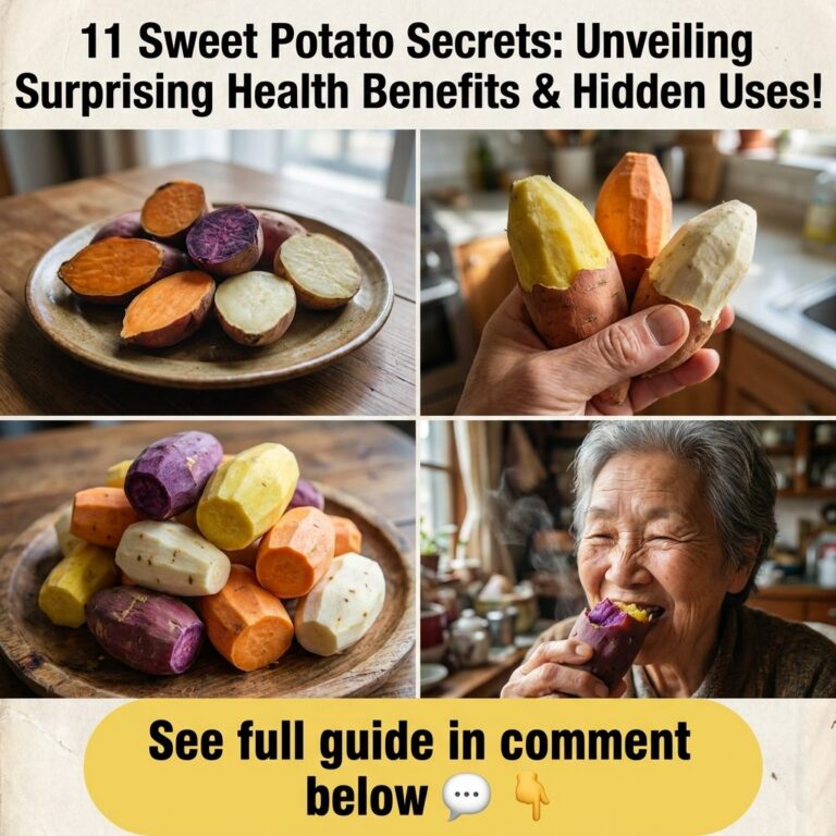 A collage of various sweet potatoes cooked halves hands peeling a sweet potato peeled chunks and an elderly person eatin
