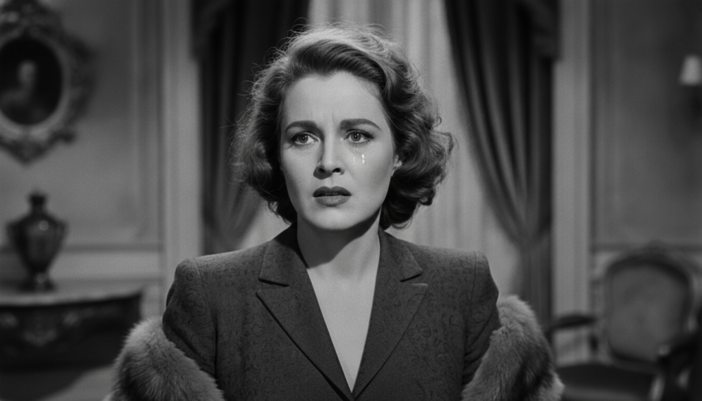 A real film still featuring Joan Crawford from a classic Hollywood movie embodying her powerful screen presence