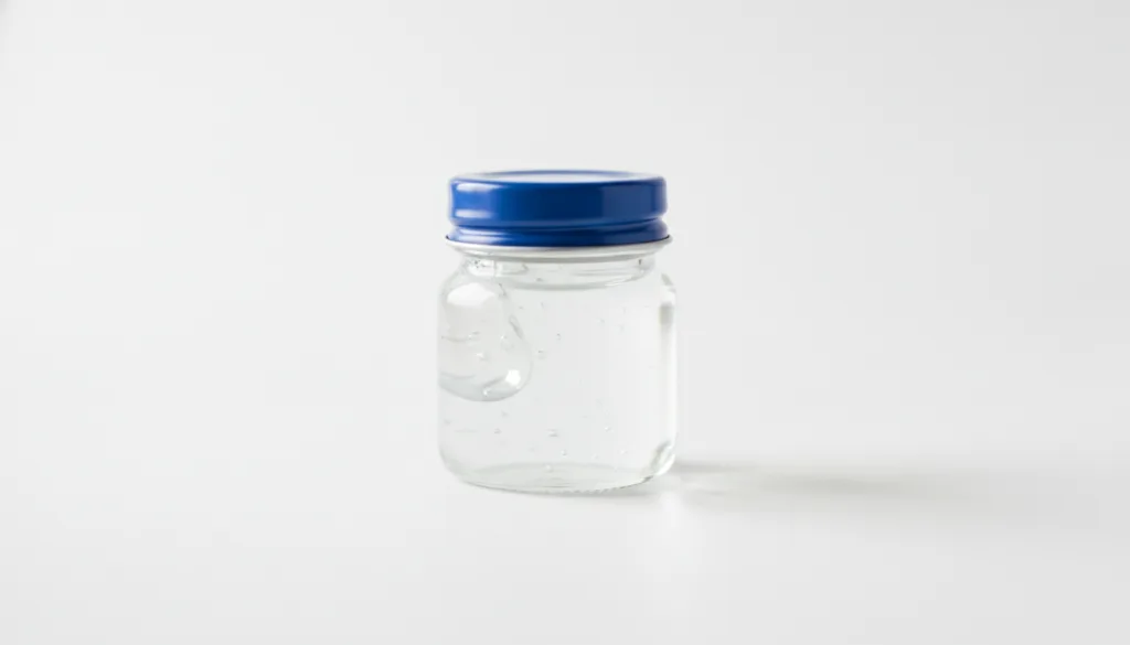 A close-up shot of a small jar of Vaseline petroleum jelly on a clean light surface highlighting its simple classic pack